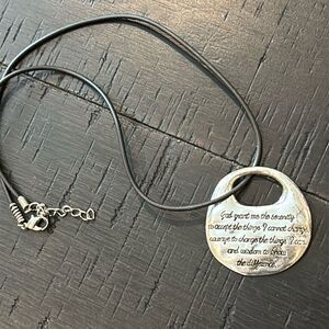 God Grant Me The Serenity Psalm Hammered Pendant Necklace​